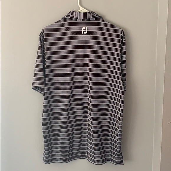 FootJoy black and gray striped polo medium - Picture 2 of 3